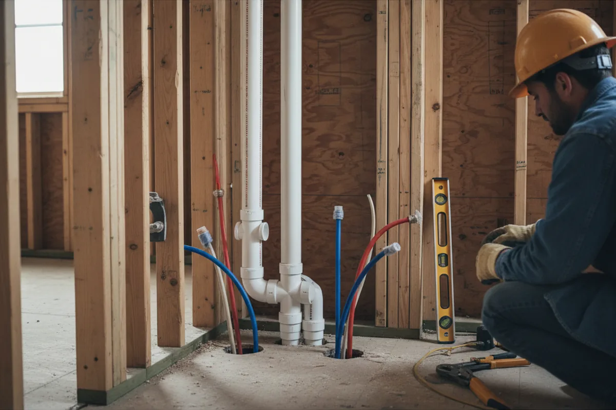 Drain and supply rough-in during Garbage Disposal Repair in Redwood Valley